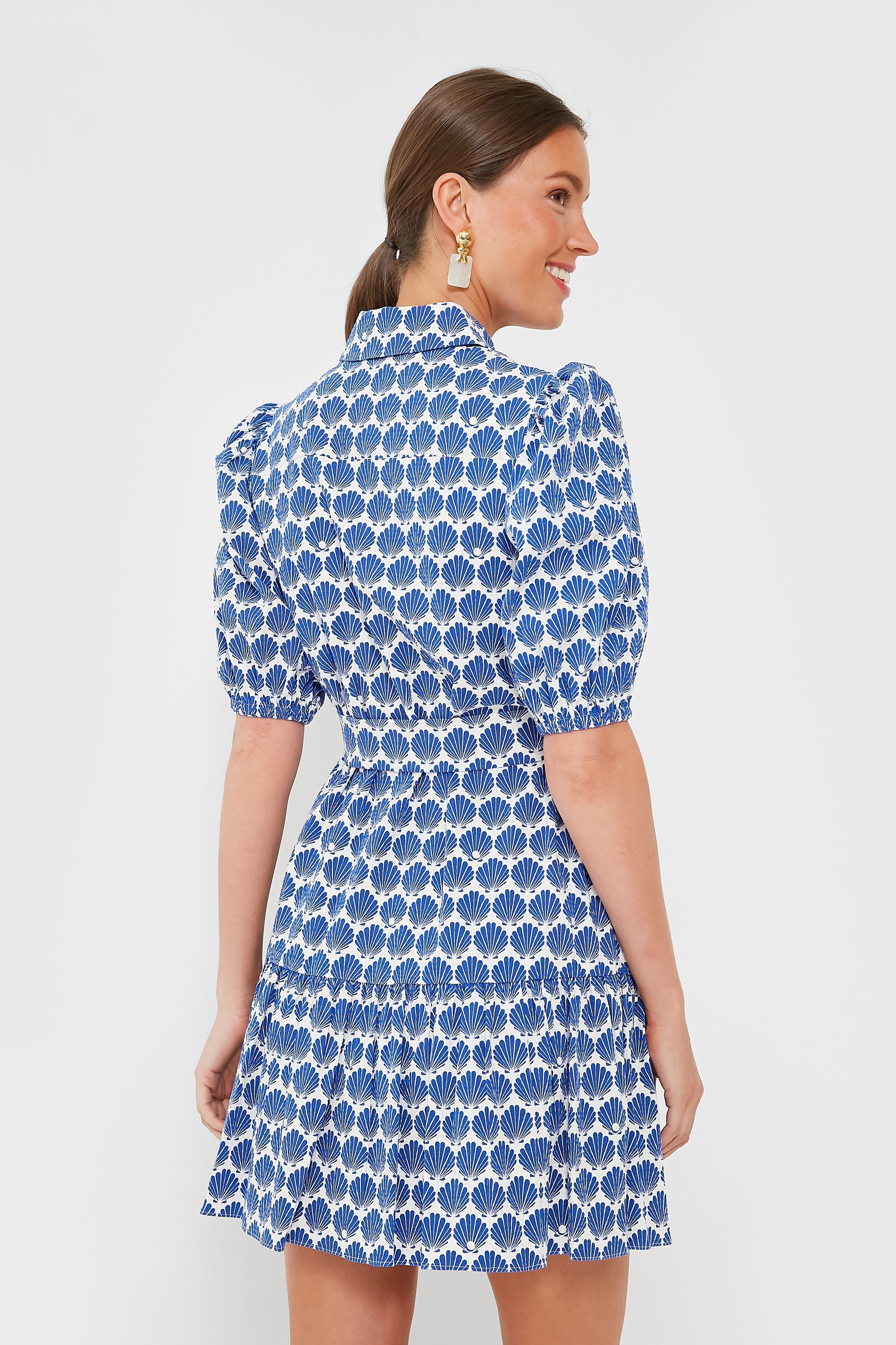Blueberry Shells Lake Dress - Women's Floral Summer Sundress for Beach, Vacation & Casual Wear
