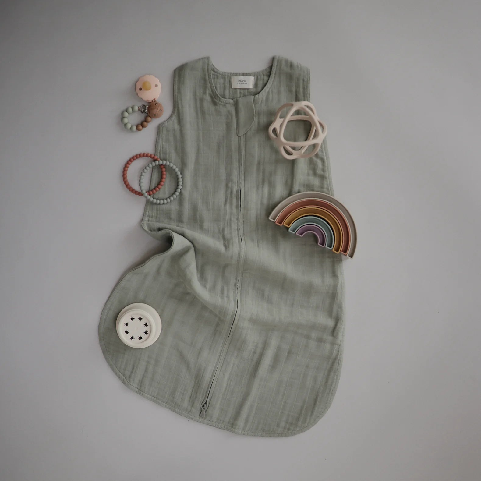 Eva Silicone Pacifier Clip - Sage Green, BPA-Free Baby Pacifier Holder with Adjustable Strap for Newborns & Toddlers - Perfect for Strollers, Car Seats & Diaper Bags