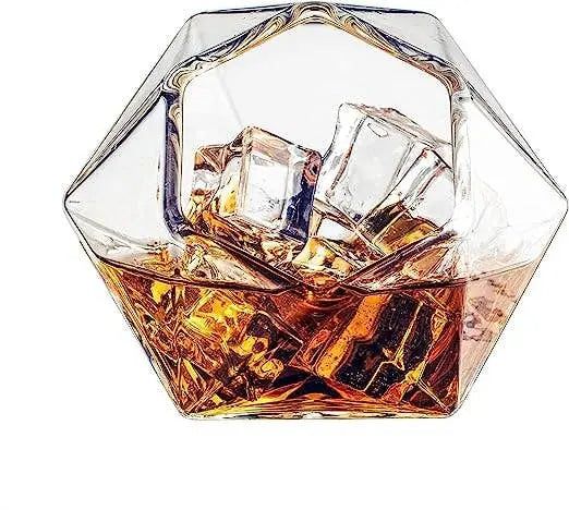 Premium Diamond Cut Whiskey Glasses Set of 2 - 10 oz Lead-Free Crystal Old Fashioned Drinking Glasses for Bourbon, Scotch & Cocktails - Elegant Barware for Home Entertaining & Gift Giving