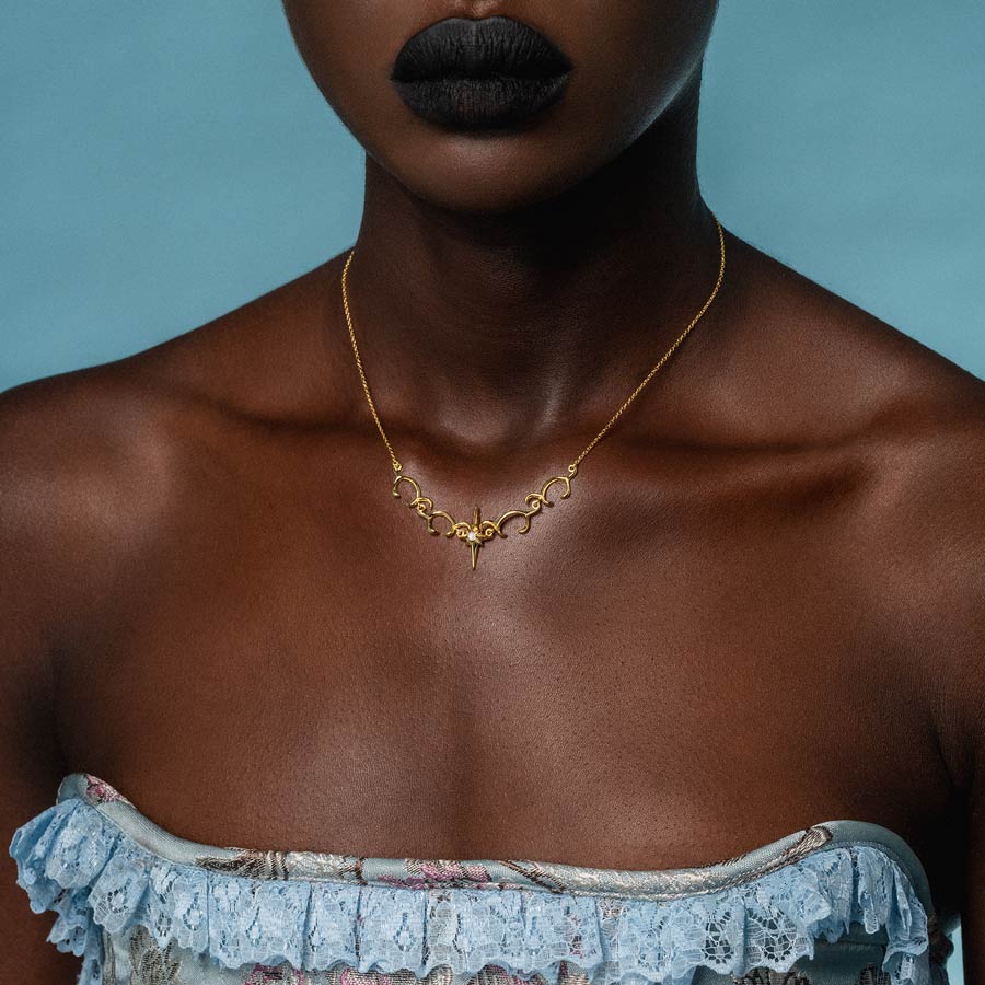 CASSIUS Star Flare & Waves Opalite Necklace in Gold | Elegant Dainty Jewelry for Women | Perfect for Date Night, Wedding & Special Occasions