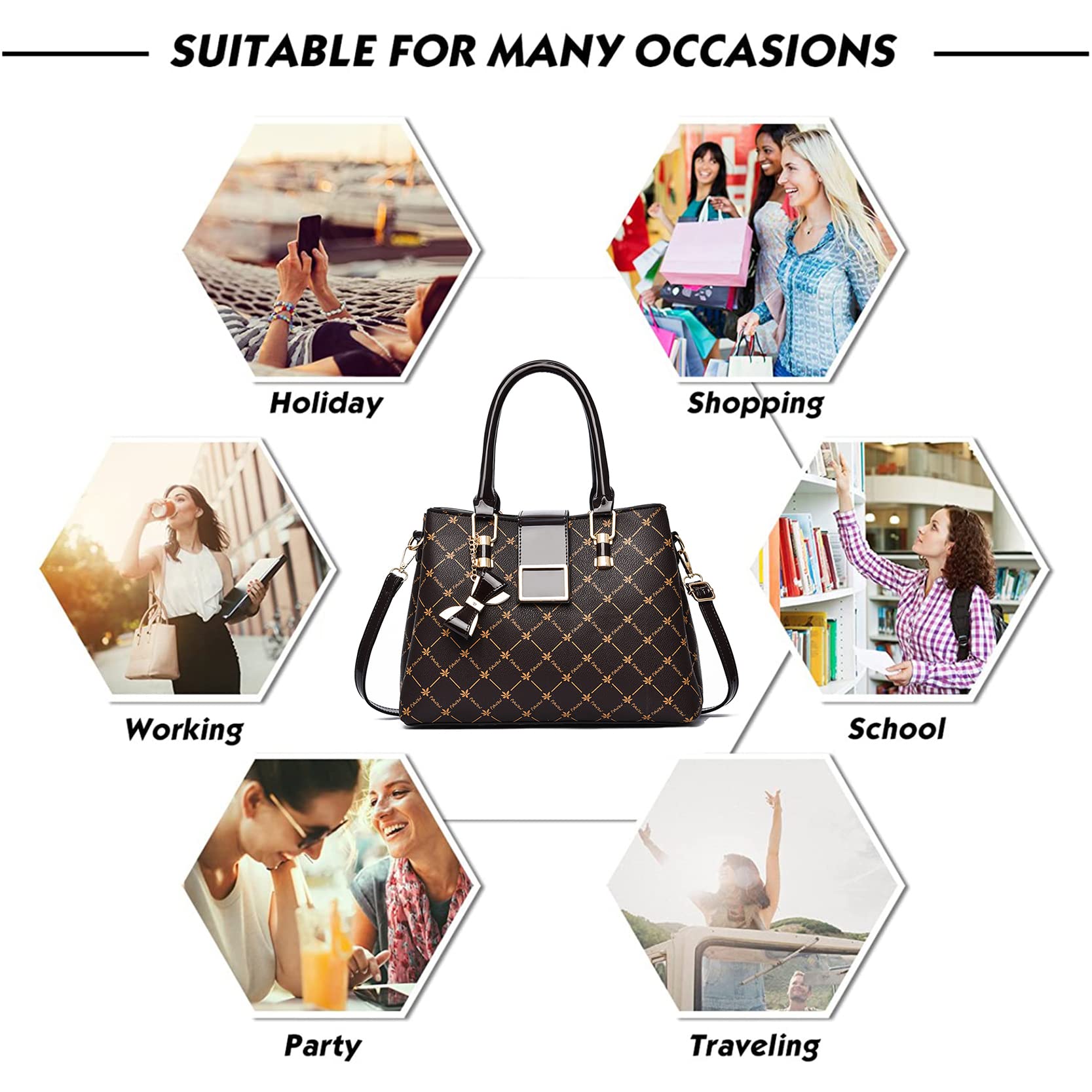 Stylish Women's Leather Handbags - Top Handle Tote, Cute Bowknot Satchel & Shoulder Purse Crossbody Bag for Ladies | Perfect for Work, Travel & Daily Use