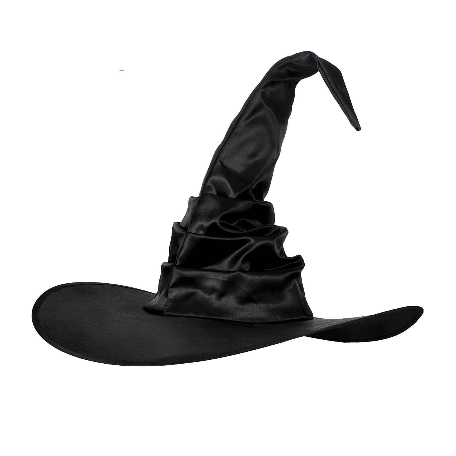 Halloween Witch Hat - Comfortable Polyester Taffeta Oxford Cloth Costume Accessory for Cosplay & Witch Costume - Pure Black Angled Pointy Hat for Halloween Parties, Witch Themed Events & Cosplay Conventions