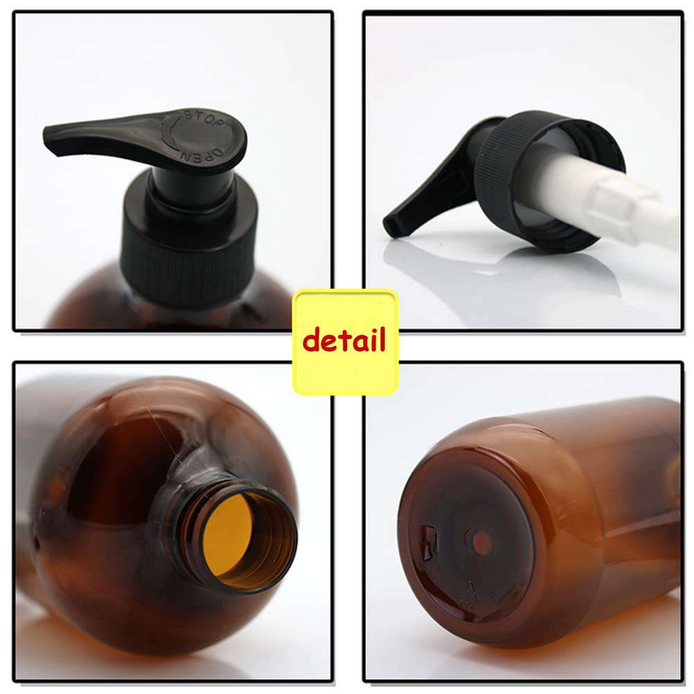 3PCS 250ML (8OZ) Empty Plastic Pump Bottles with Black Pump Tops - Refillable Containers for Shampoo, Conditioner, Body Wash, Lotion & Hand Soap Dispensers | Perfect for Bathroom, Shower, Salon & Travel Toiletries Storage