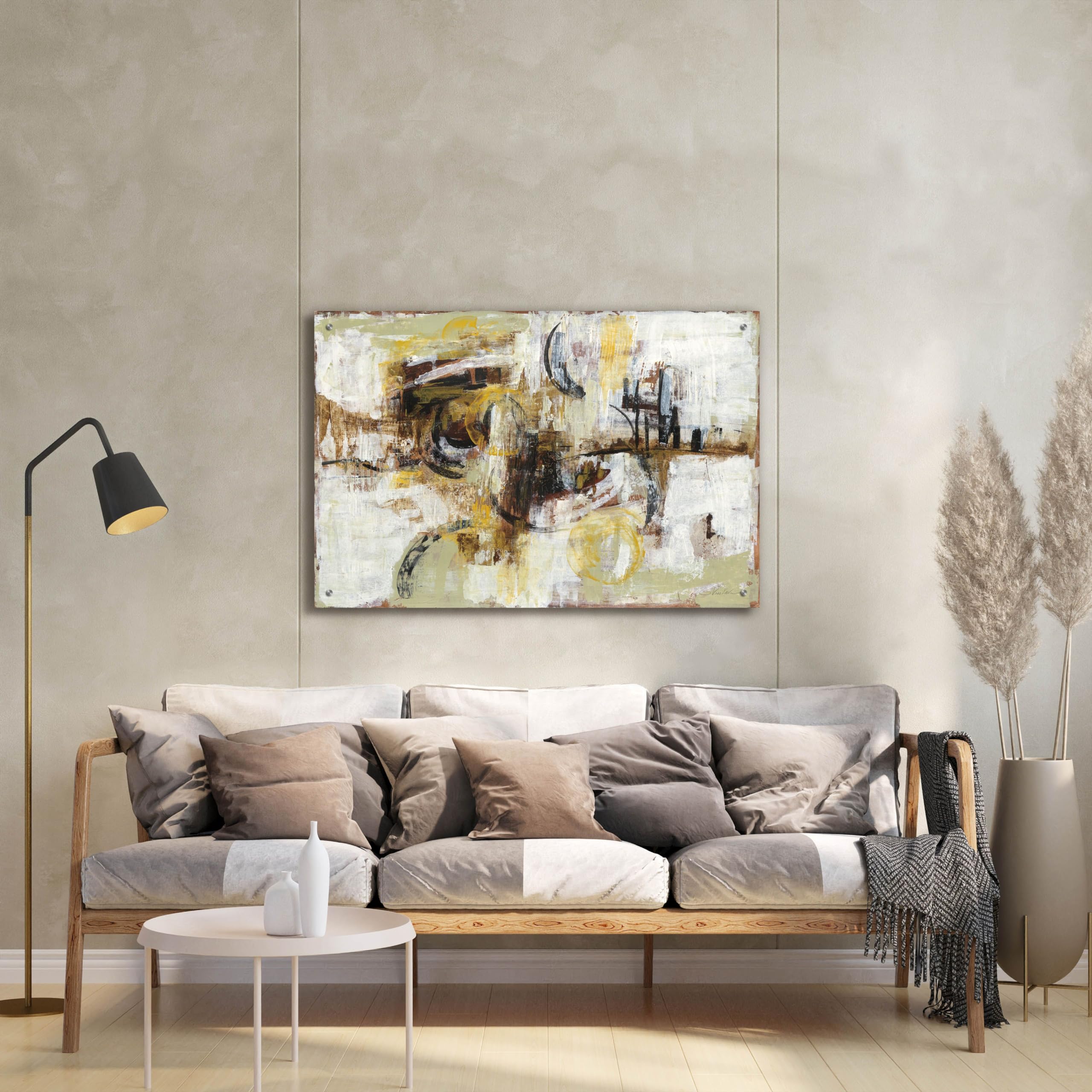 Epic Art 'Graffiti Wall III' by Silvia Vassileva - Modern Acrylic Glass Wall Art Painting 36x24 Inches - Perfect for Living Room, Bedroom & Office Decor