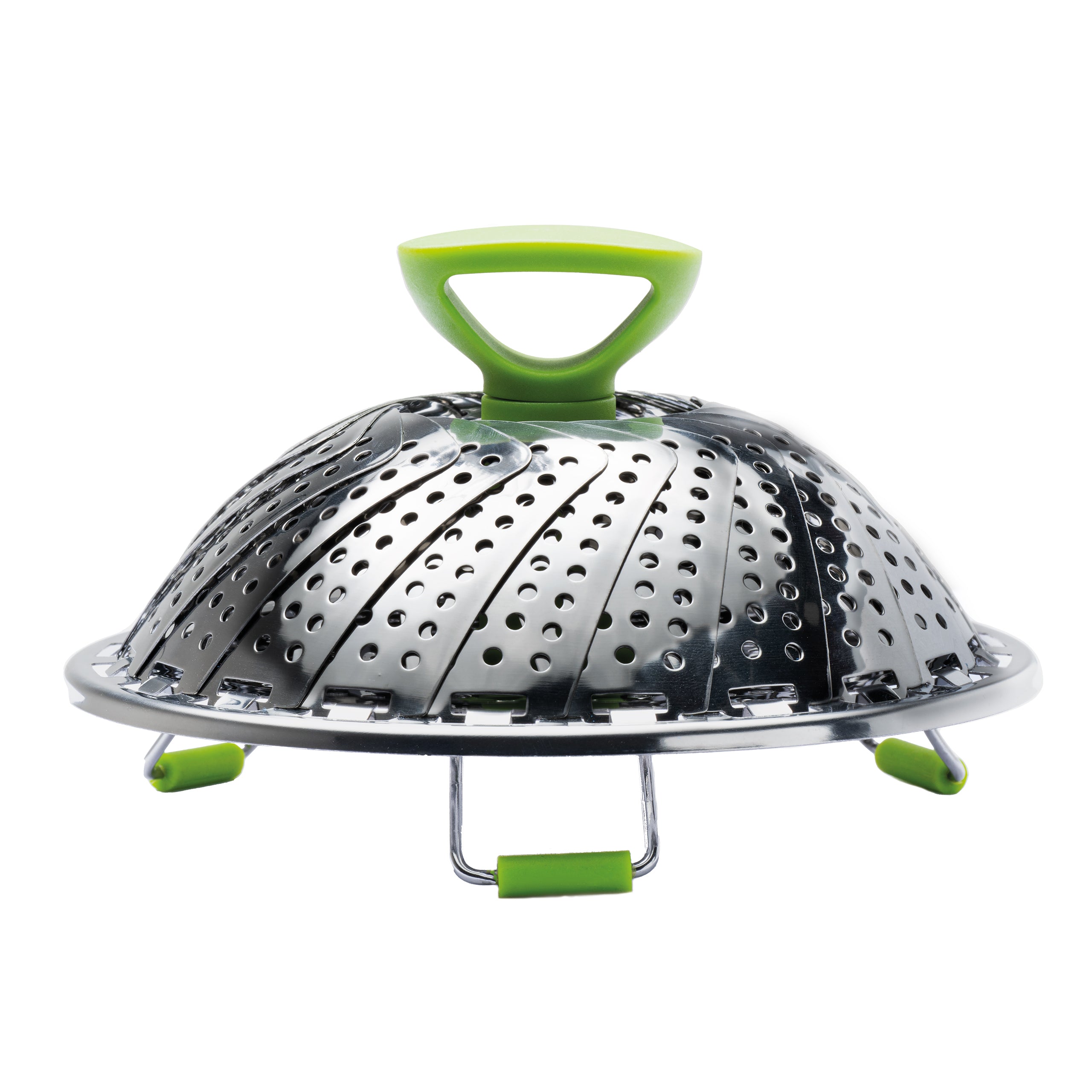 Stainless Steel Foldable Steamer Basket for Vegetables, Dumplings & Seafood - Expandable Collapsible Food Steamer for Cooking, Healthy Meal Prep & Kitchen Storage