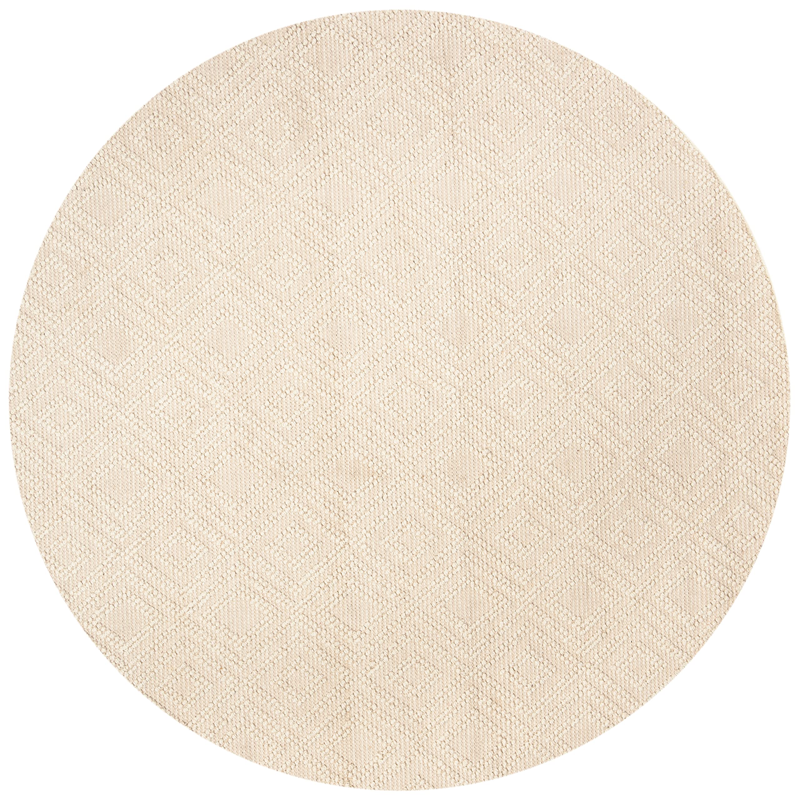 SAFAVIEH Vermont Collection 6-Foot Round Ivory Area Rug VRM212A - Handmade Premium Wool & Cotton - Perfect for Living Room, Bedroom & Dining Room Decor