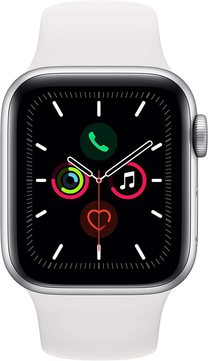 Apple Watch Series 5 (GPS + Cellular, 40mm) - Silver Aluminum Case with White Sport Band (Renewed) | Smartwatch for Fitness Tracking, Calls & Notifications | Perfect for Workouts, Running & Daily Use
