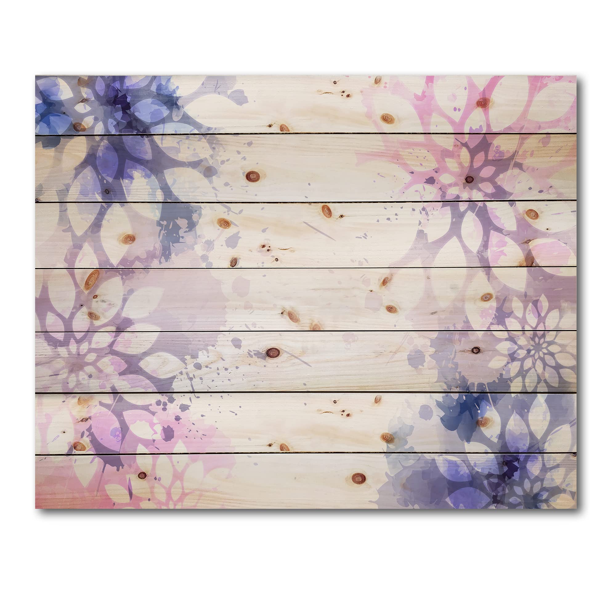 Abstract Wood Wall Art - Purple & Pink Modern Decor for Living Room