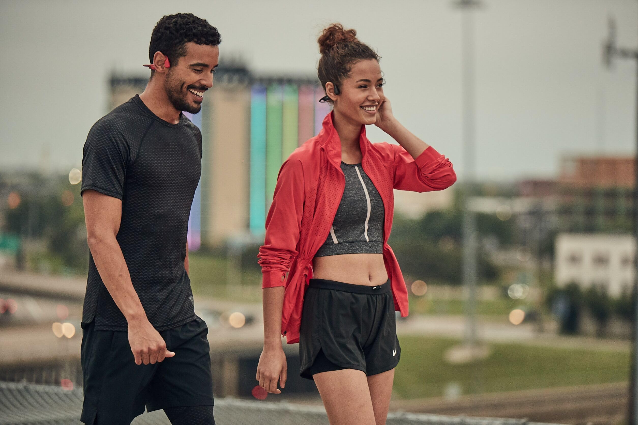 Shokz OpenRun (Formerly Aftershokz Aeropex) - Open-Ear Bluetooth Bone Conduction Headphones for Running & Workouts - Sweatproof Wireless Sport Earphones with Built-in Mic - Perfect for Gym, Cycling & Outdoor Activities