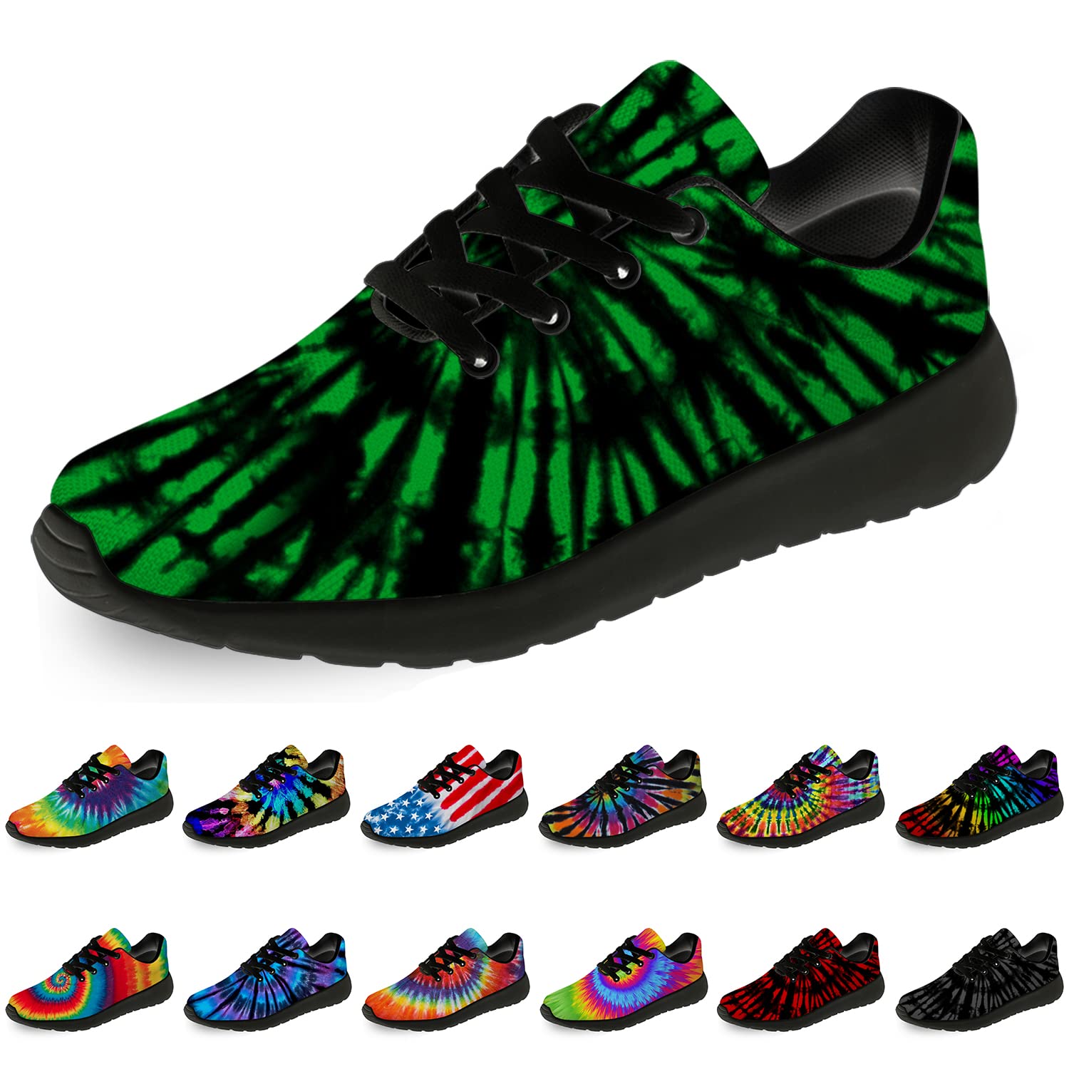 Horethy Tie Dye Running Shoes for Women & Men - Comfortable Walking Tennis Sneakers for Jogging, Sports & Casual Wear - Perfect Gift for Athletes & Fashion Lovers