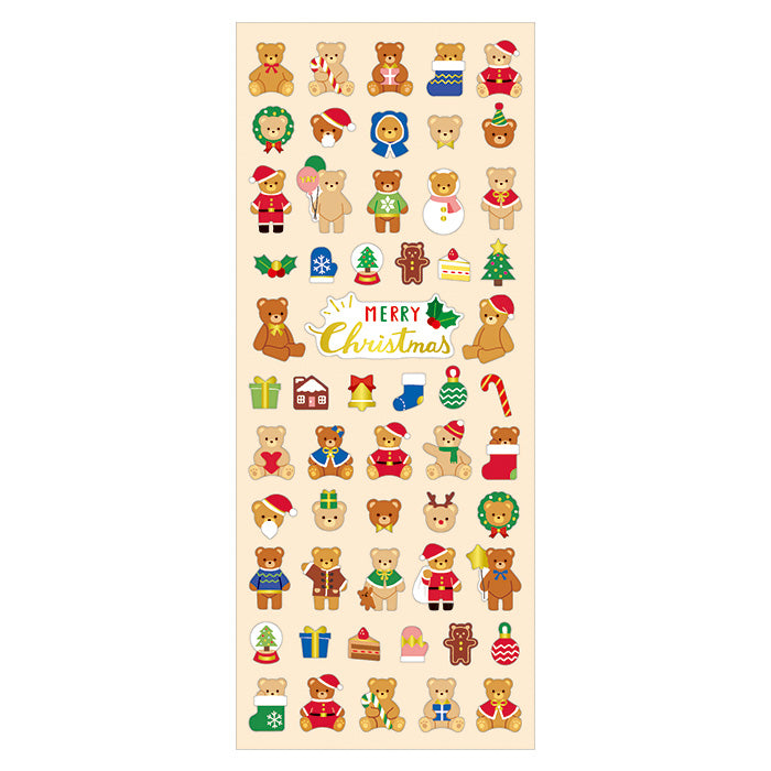Christmas Bear Sticker - Holiday Decals for Windows, Laptops, Water Bottles - Festive DIY Crafts & Gift Wrapping Ideas