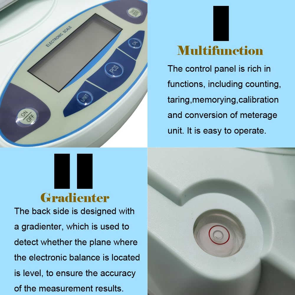 5kg/0.01g High Precision Digital Analytical Electronic Balance - Lab Scale & Kitchen Scale for Scientific Research, Cooking, Jewelry Weighing & Precise Measurements
