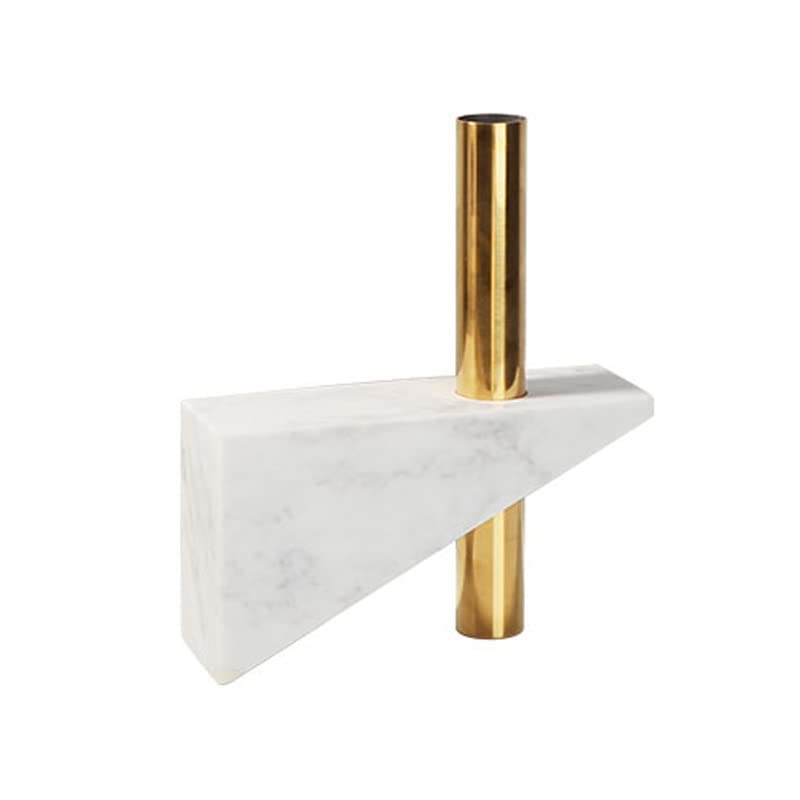 FEIYIYANG Modern Marble & Metal Sculpture - Elegant Desktop & TV Cabinet Decor, Creative Candlestick Holder, Minimalist Statue for Living Room & Home Office - Perfect for Home Decor, Wedding Centerpieces & Gift Ideas