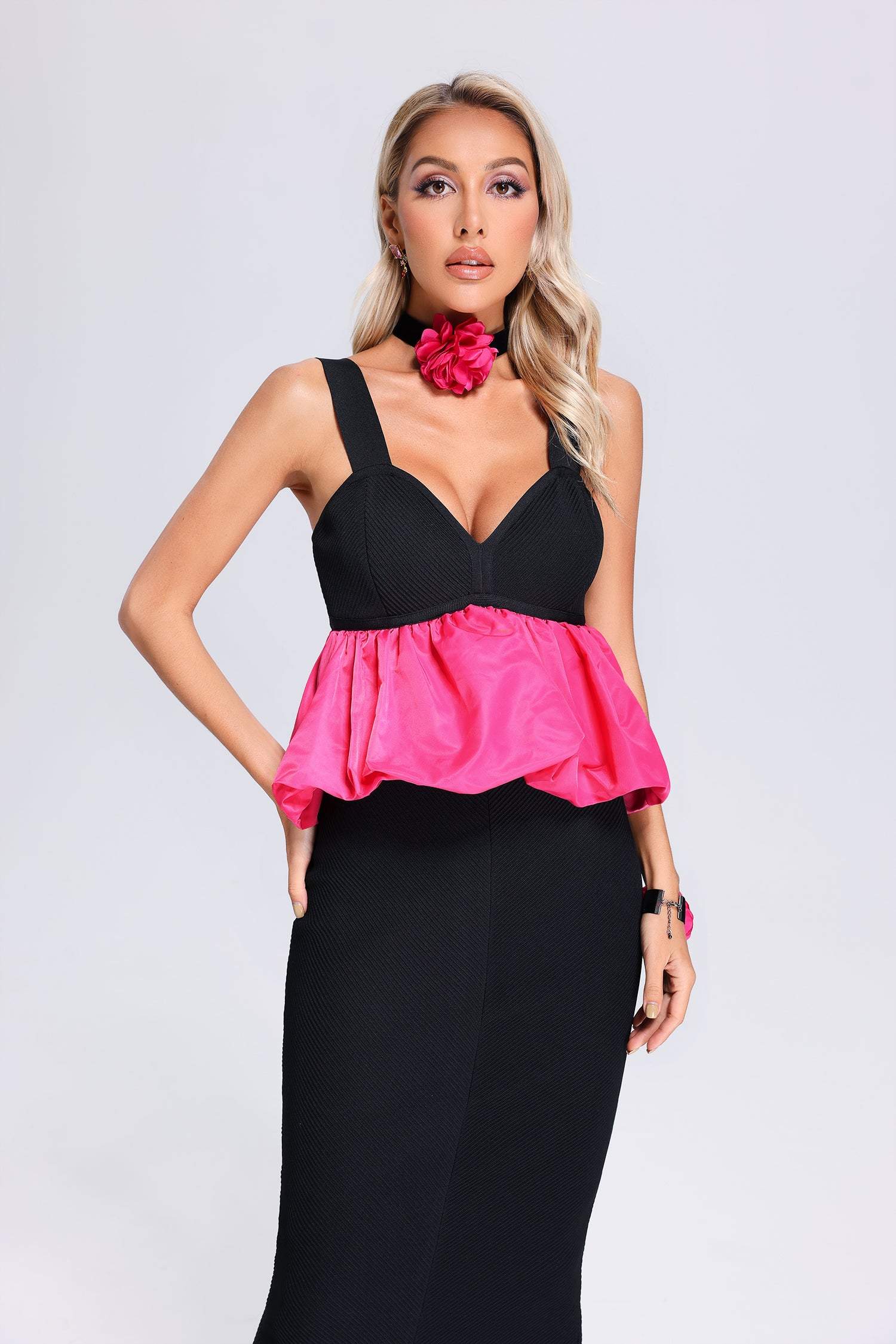 Elegant Madeleine Halter Bandage Maxi Dress for Women - Sexy Bodycon Party Dress for Night Out, Club Wear, Evening Gala & Special Occasions