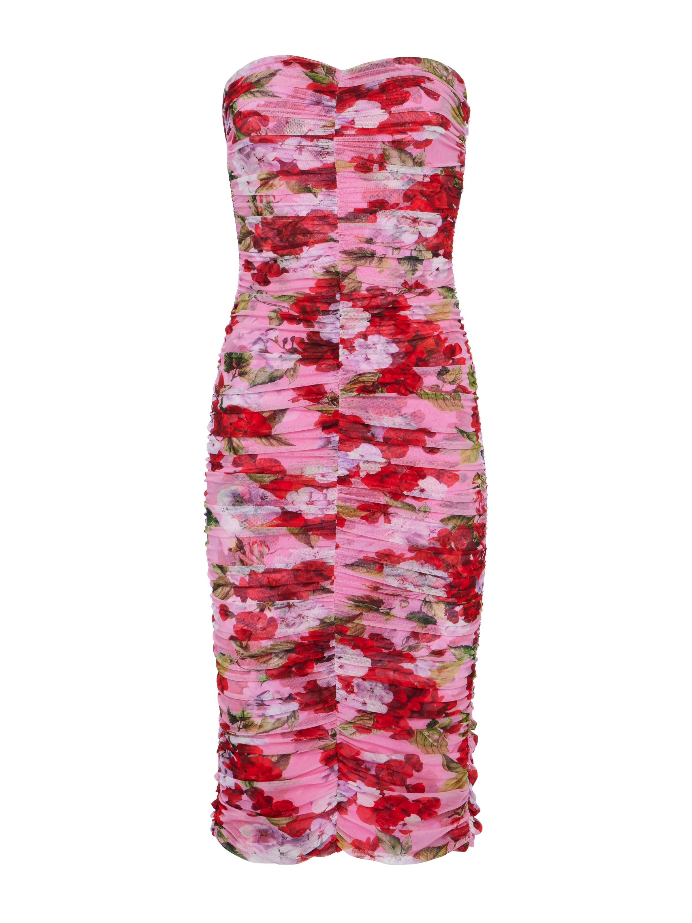 L'Agence Caprice Floral Print Midi Dress for Women | Summer Party & Wedding Guest Outfit | Elegant V-Neck A-Line Dress with Flowy Skirt