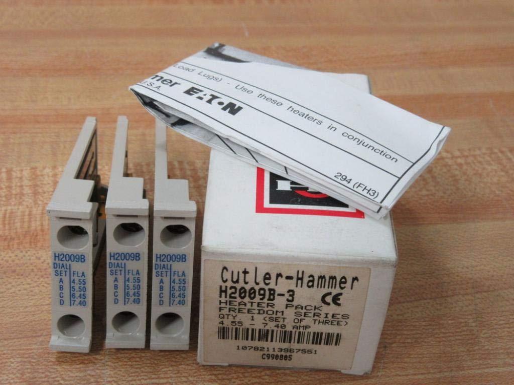 Cutler Hammer H2009B Heater Overload Relay H2009B-3 (3 Pack) - Industrial Motor Protection for HVAC, Pumps & Compressors