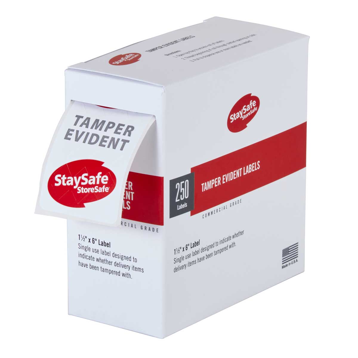 Cambro 26SSTELB6250 StaySafe Tamper Evident Labels 1.5