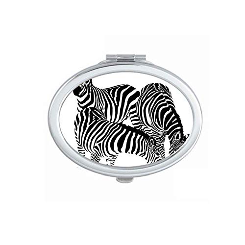 DIYthinker Portable Double-Sided Makeup Mirror with Simple Pintos Animal Art Design - Perfect for Travel, Home Vanity, and Gift Giving