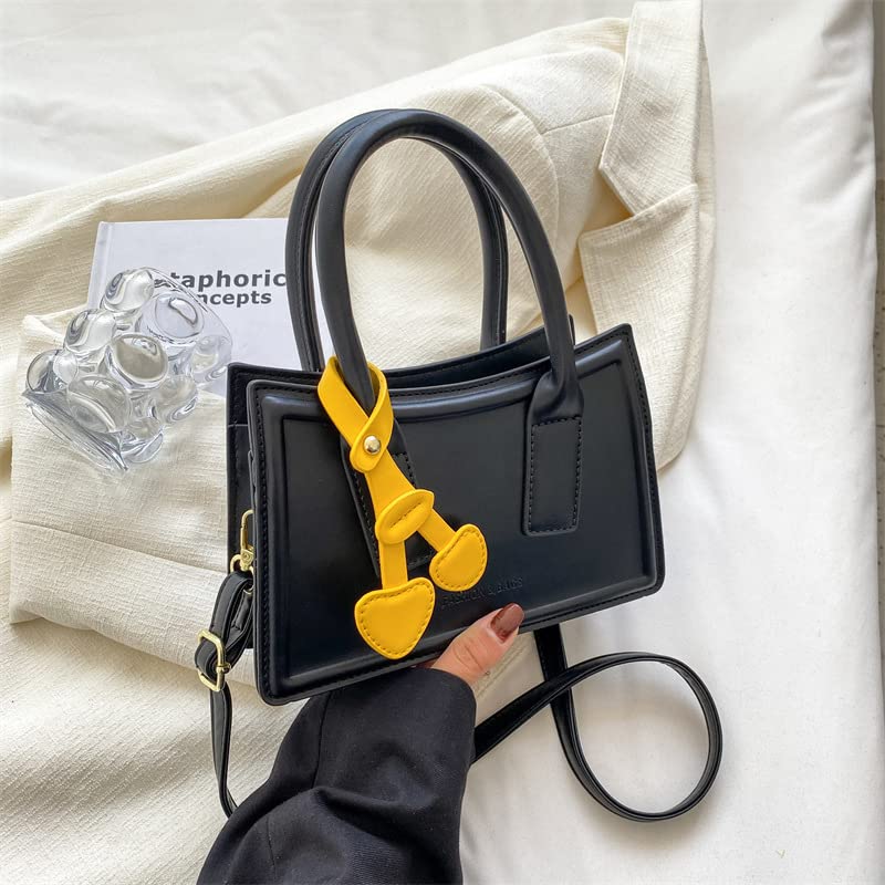 Zgsalvation Women's Fashion Shoulder Bag - Small Square Korean Style Messenger Handbag for Casual Outfits (Black) | Perfect for Work, Travel, and Everyday Use