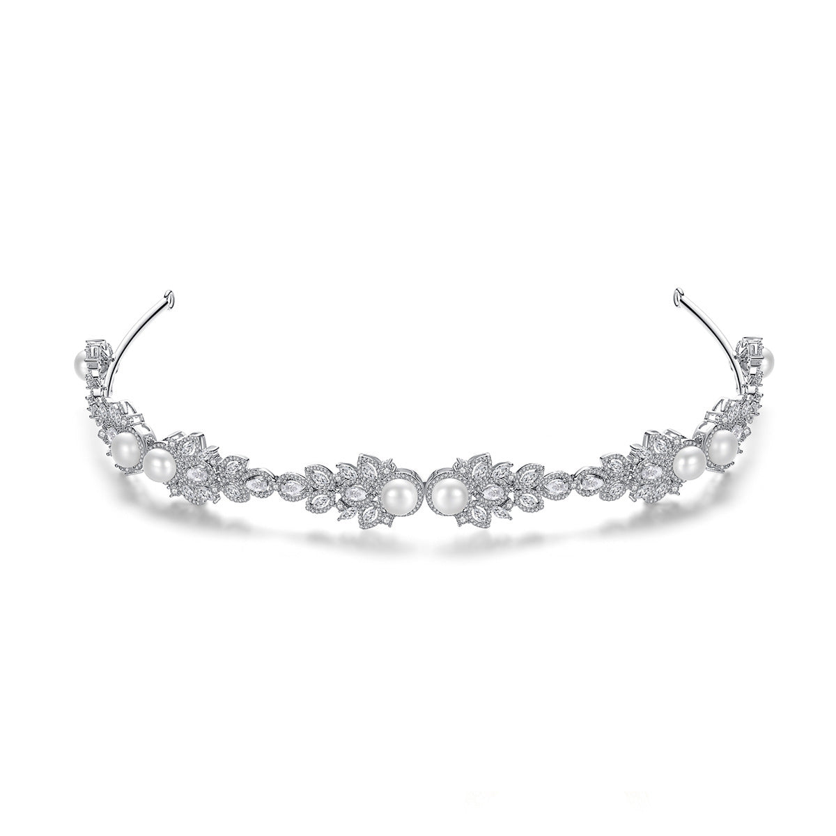 Elegant Cubic Zirconia Wedding Tiara - Bridal Flower Headband for Bride, Bridesmaids & Special Occasions | Perfect for Weddings, Proms & Formal Gatherings