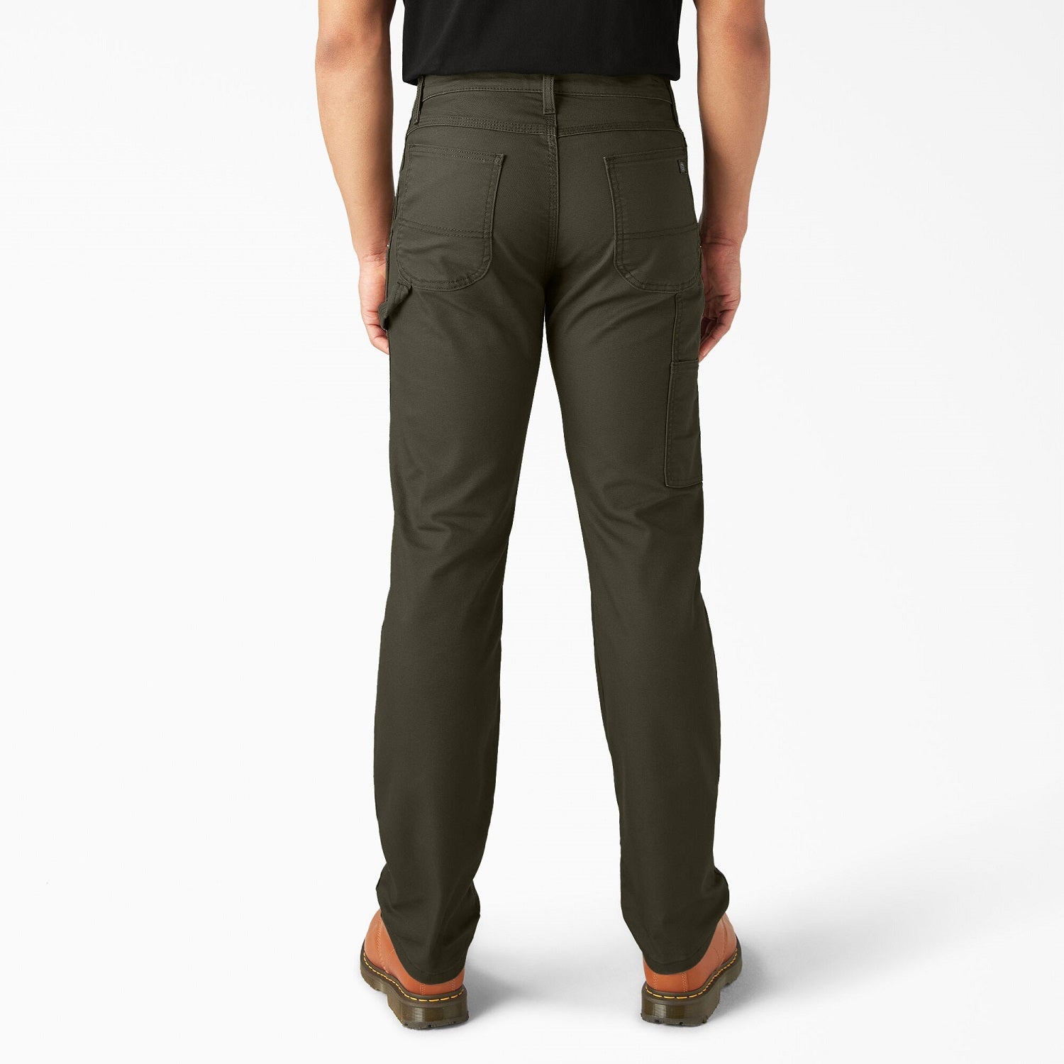 Dickies Men's FLEX Regular Fit Duck Carpenter Work Pants - Stonewashed Moss Green | Durable & Comfortable Workwear for Construction, Carpentry & Outdoor Jobs