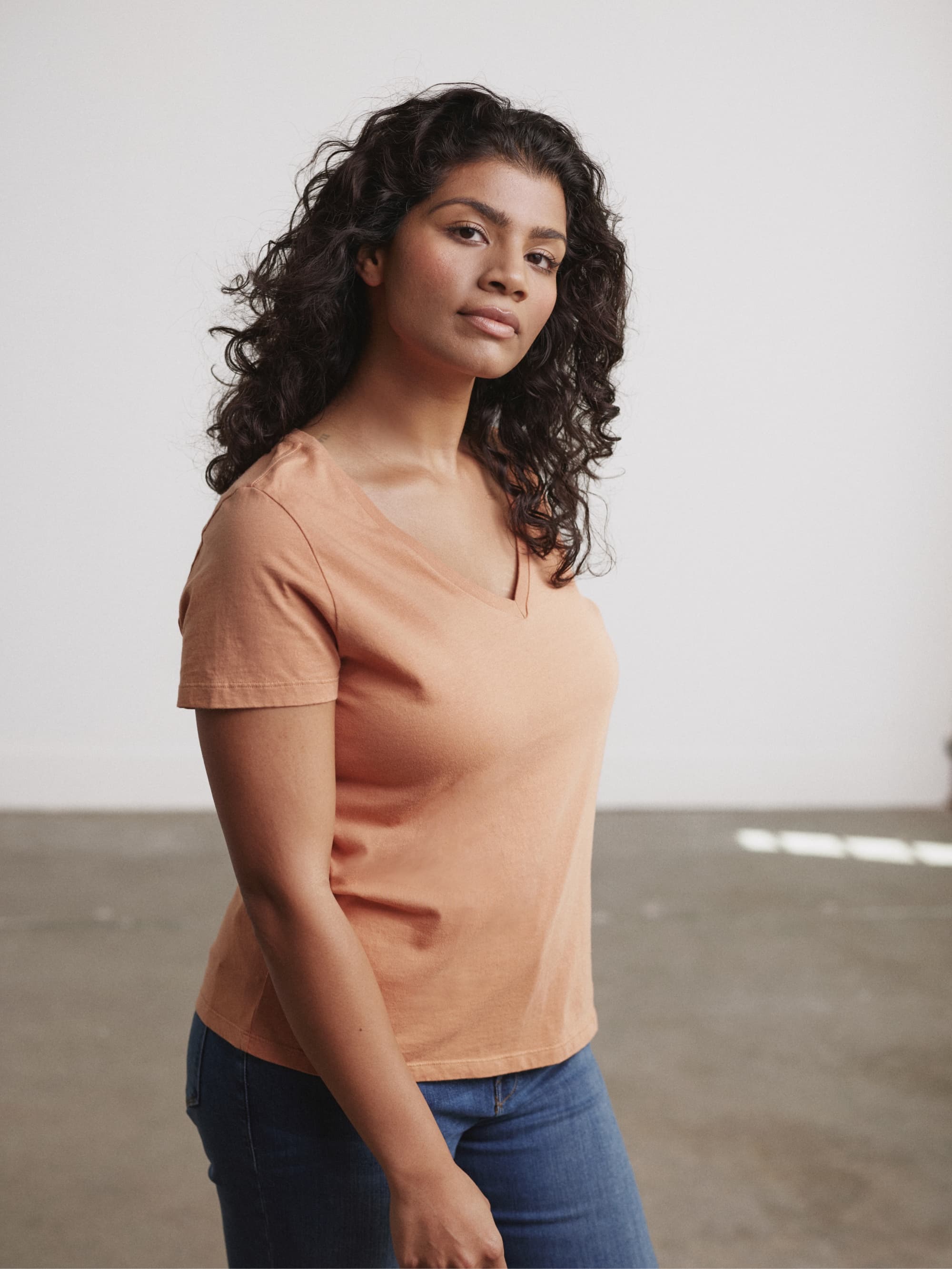 Organic Cotton V-Neck T-Shirt for Women - Soft Breathable Eco-Friendly Tee - Perfect for Casual Wear, Yoga & Everyday Comfort