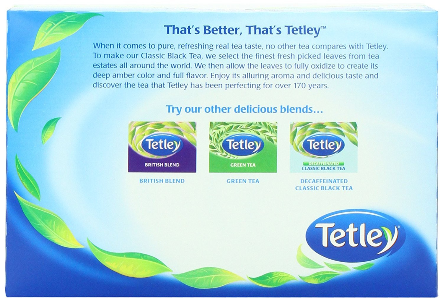 Tetley Premium Black Tea Bags - 100 Count Box | Perfect for Morning Brews, Afternoon Relaxation & Office Use