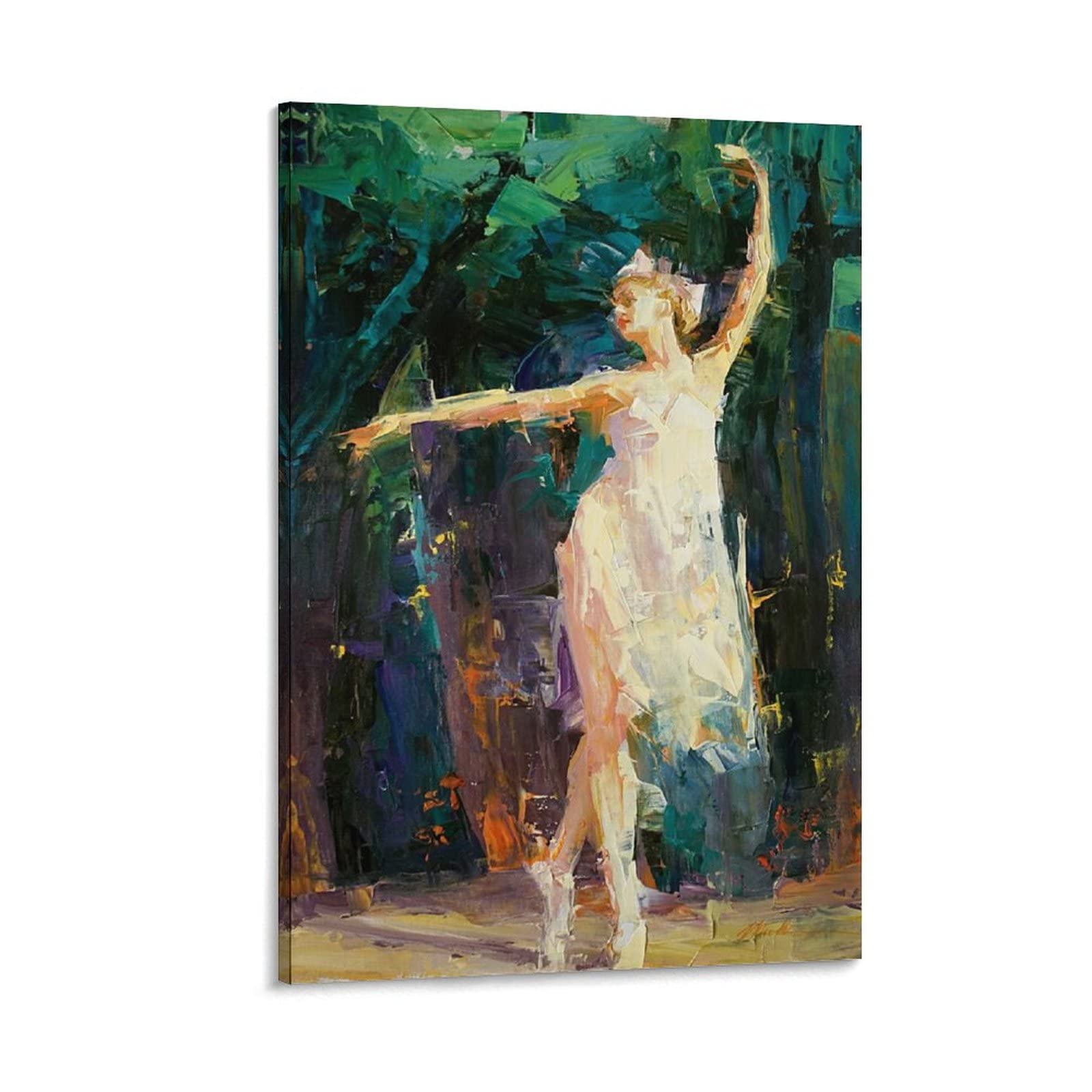 Fairy and Firefly Ballet Abstract Painting - Vintage Art Poster for Home Decor, Canvas Wall Art for Living Room & Bedroom, 24x36 inches (60x90cm) - Perfect for Bohemian, Nursery or Aesthetic Room Decor