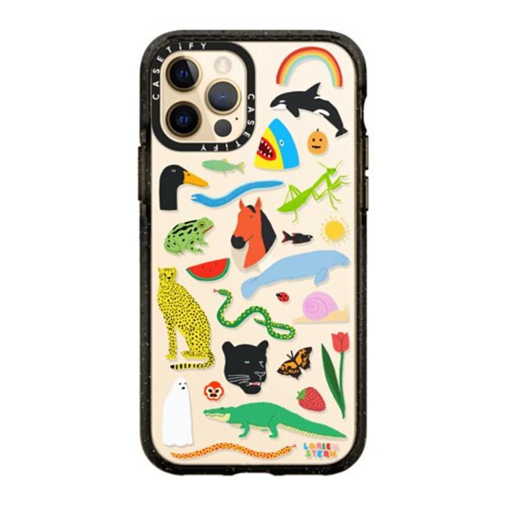 CASETiFY Impact Case for iPhone 12 & iPhone 12 Pro - Lorien Stern Beautiful Planet Design - Clear Black Protective Phone Cover - Perfect for Everyday Use & Outdoor Activities