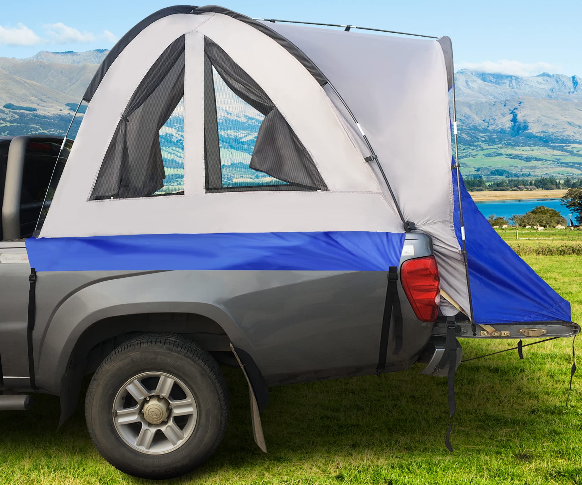 Hasika Waterproof Truck Bed Tent for Camping - Fits 5-6.5 Foot Short/Regular Truck Beds with Double Layer Floor | Outdoor Adventure, Road Trips & Overlanding Gear