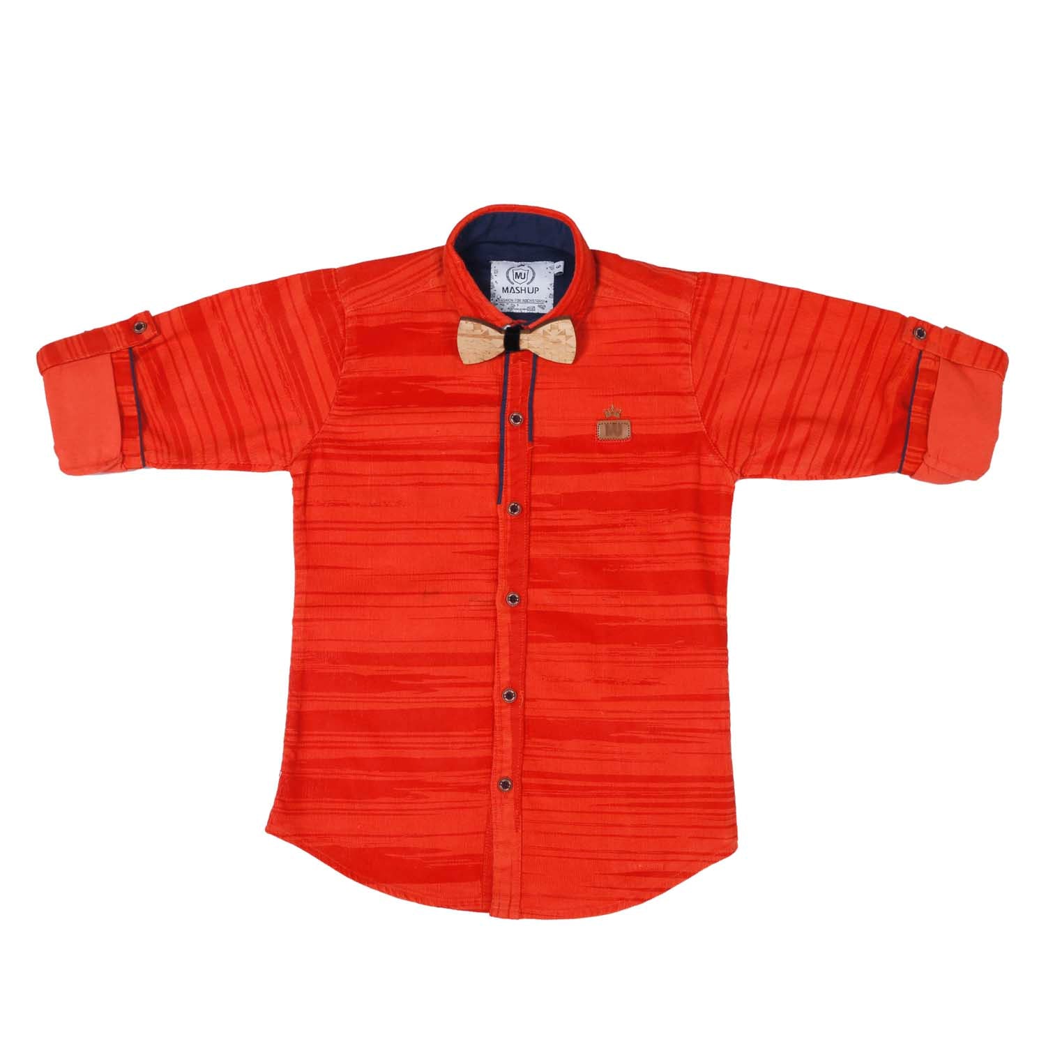 Stylish MashUp Striped Orange Shirt for Men & Women | Trendy Casual Wear for Outings, Parties & Everyday Fashion | Comfortable Cotton Blend Tee