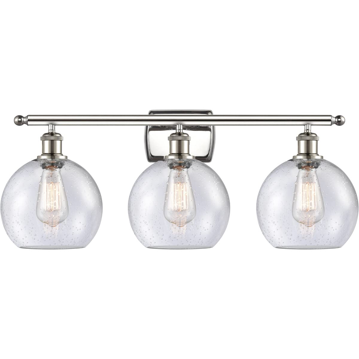 Innovations 516-3W-PN-G124-LED Athens 3 Light Bathroom Vanity Light Fixture - Polished Nickel Finish, Part of The Ballston Collection - Perfect for Bathroom Mirror Lighting, Master Bath, Powder Room & Home Decor