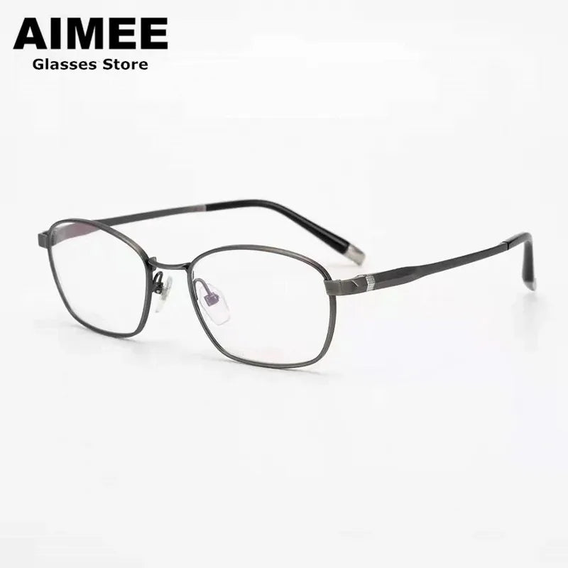 Aimee Unisex Full Rim Square Titanium Eyeglasses Frame 27010 - Lightweight Durable Glasses for Men & Women - Perfect for Reading, Work, and Everyday Use
