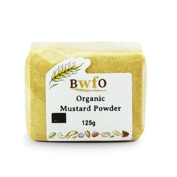 Organic Mustard Powder 125g | Whole Foods Mustard Spice | Non-GMO, Gluten-Free | Perfect for Cooking, Baking & Salad Dressings