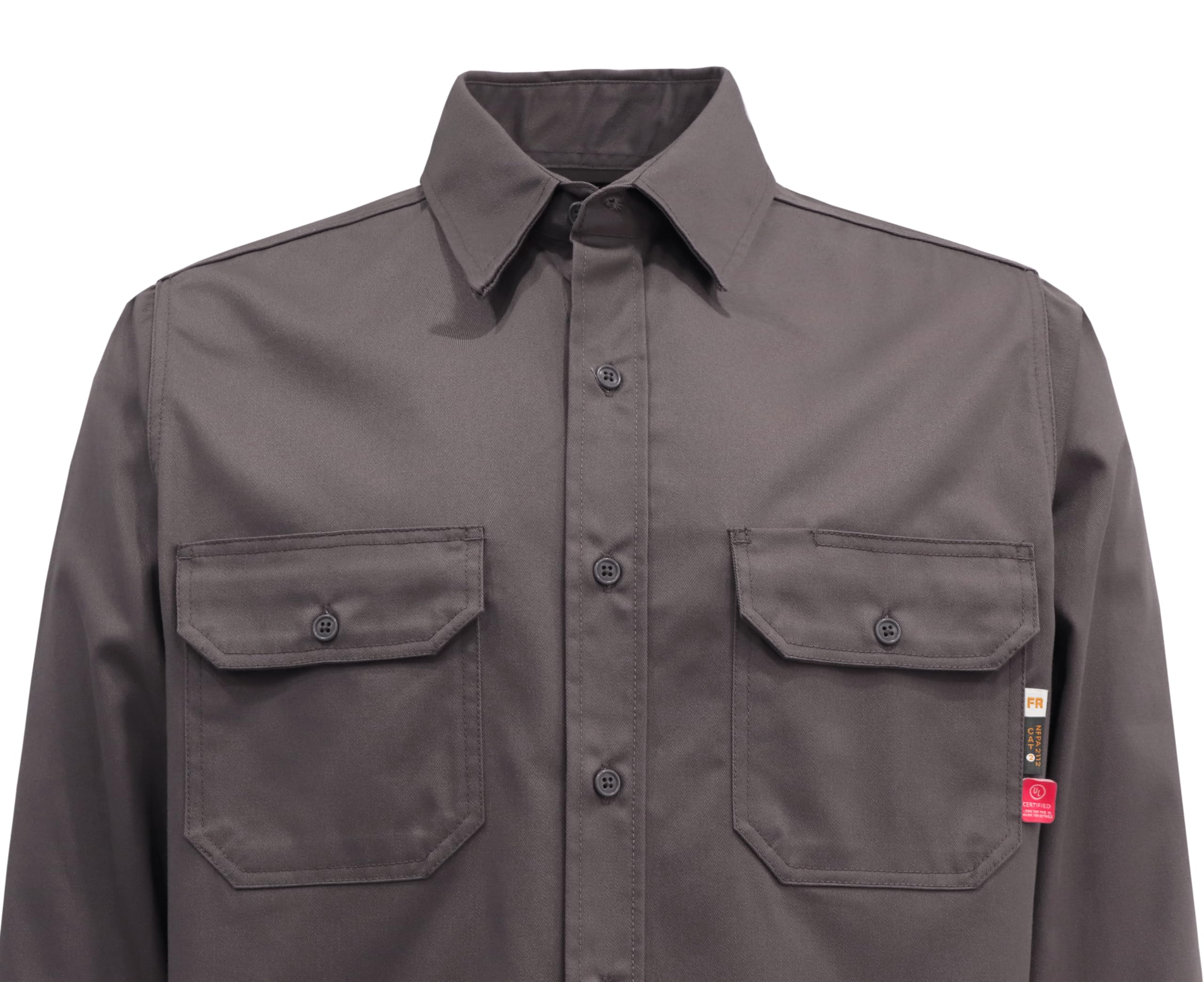 KONRECO FR Men's Button Down Flame Resistant Shirts HRC2 Certified - Durable Welding Work Shirts for Safety & Comfort in Industrial Workplaces