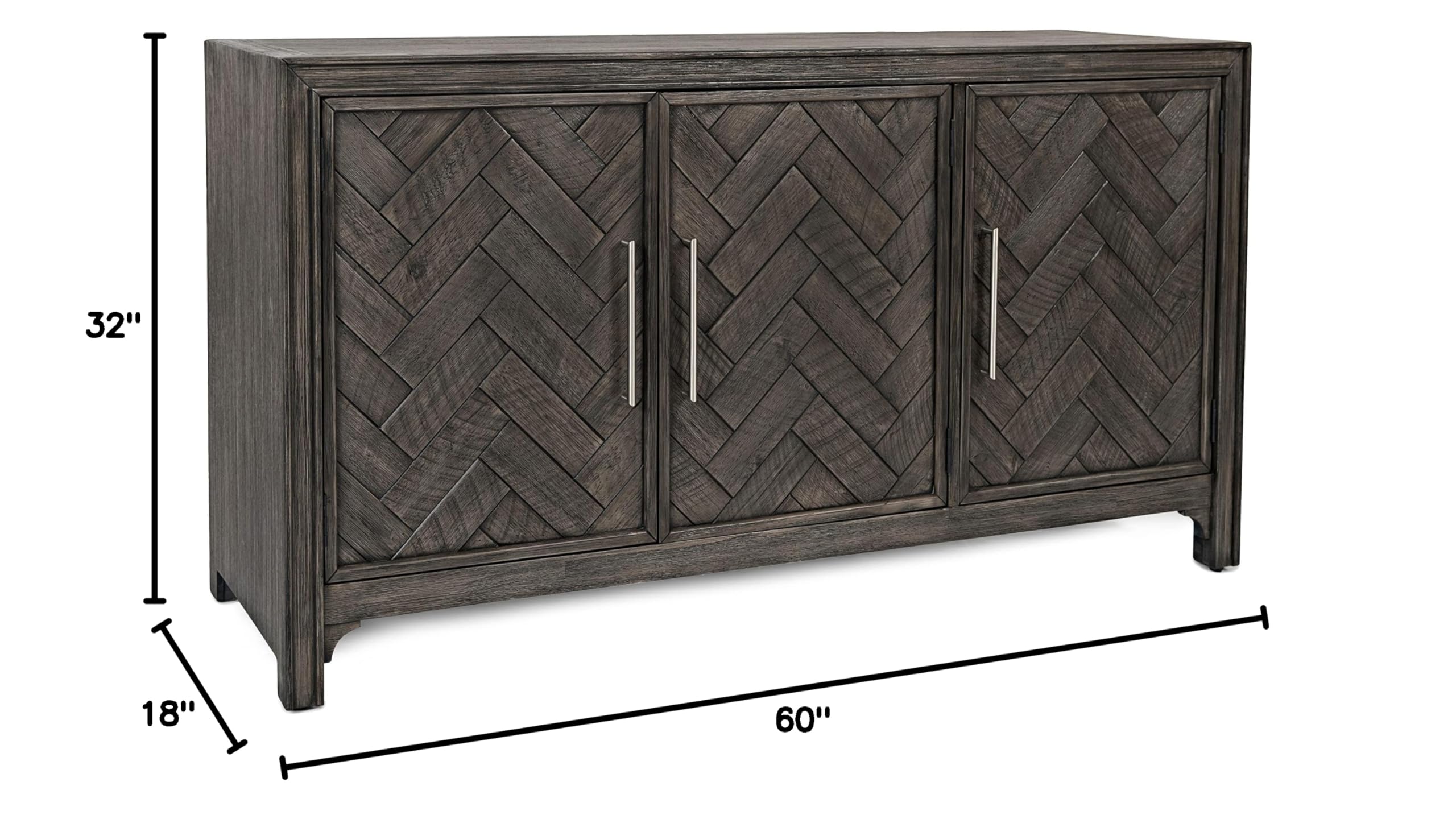 Jofran Inc. Gramercy 3-Door Accent Cabinet - Stylish Storage for Living Room, Bedroom & Entryway - Perfect for Home Decor & Organization