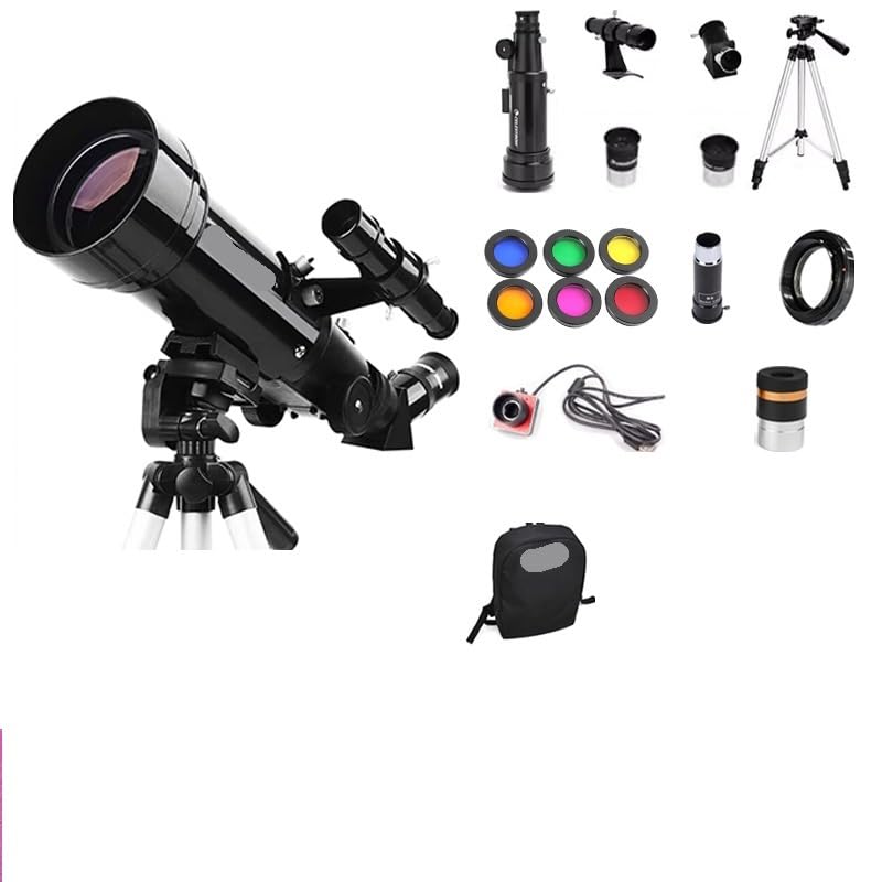 70mm Portable Refractor Telescope for Astronomy Beginners - Travel Telescope with Tripod & Carrying Bag | Perfect for Stargazing, Camping, and Outdoor Adventures