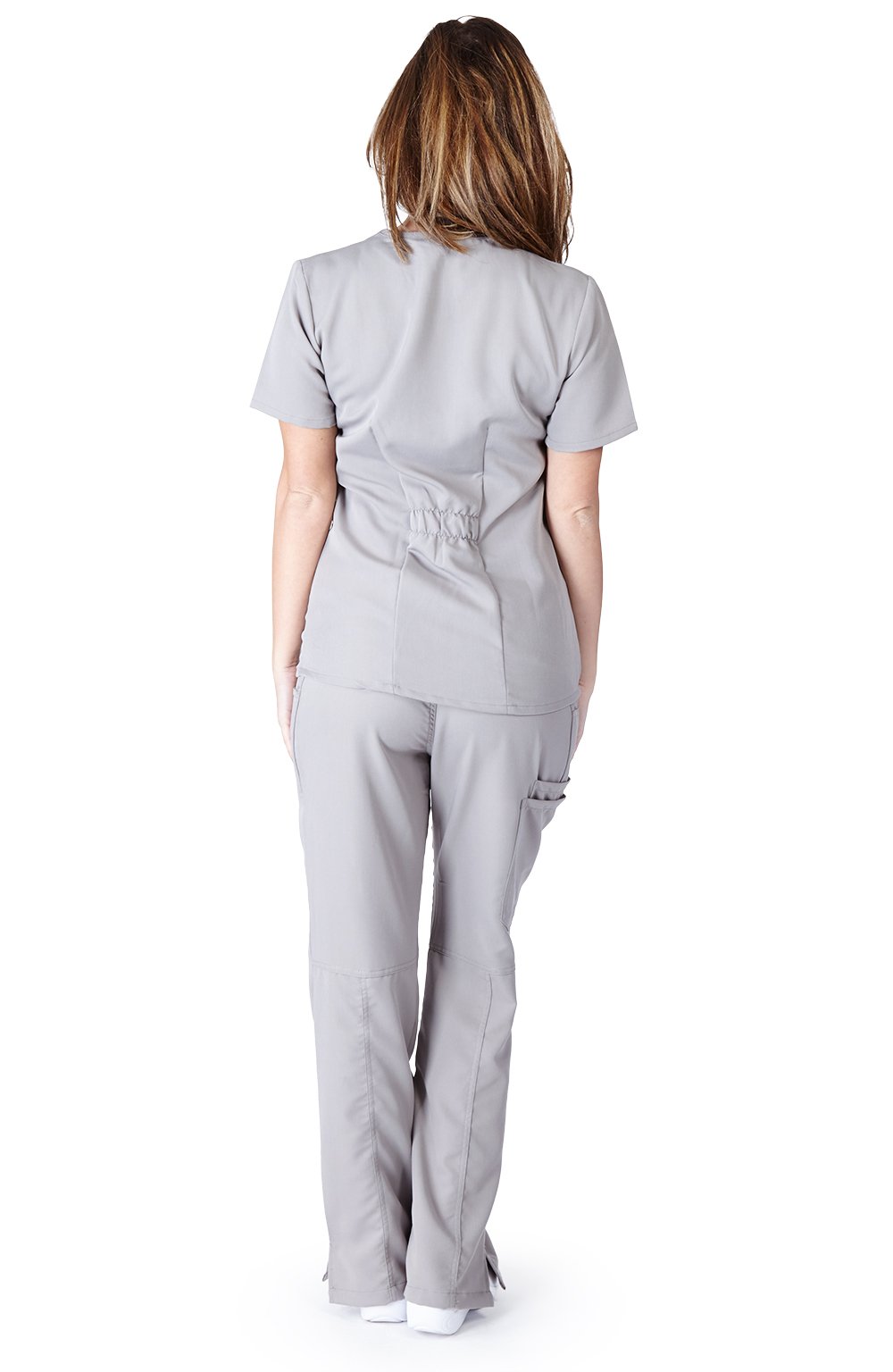 Ultra Soft Women's Two Pocket Scrub Top - Grey 38787 X-Large | Comfortable Medical Uniform for Nurses & Healthcare Professionals