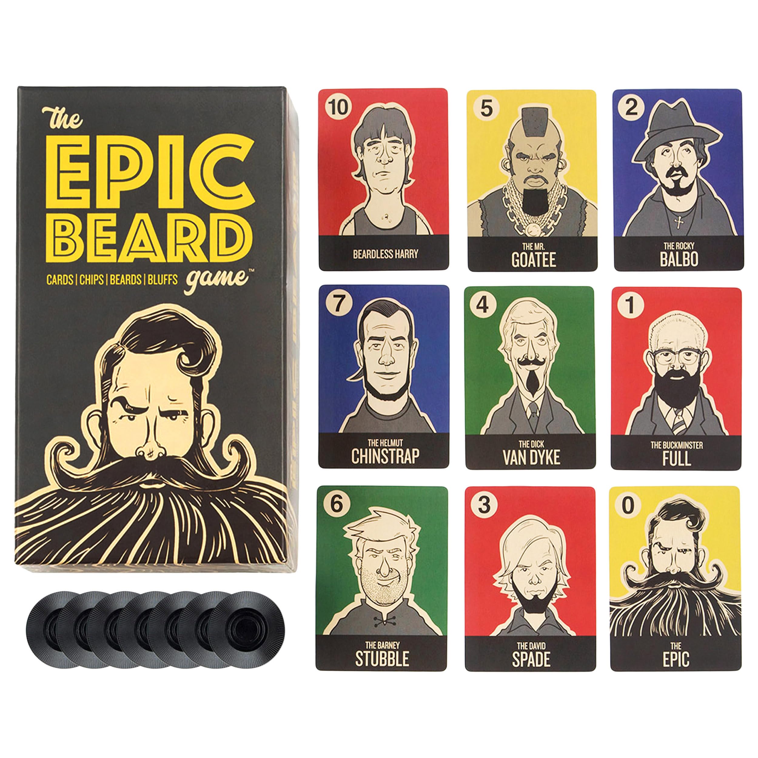 Epic Beard Game - Fun Bluffing Card Game for Adults & Families, Strategy Party Game for 3-8 Players Ages 8+ | Perfect for Game Nights, Family Gatherings & Social Events