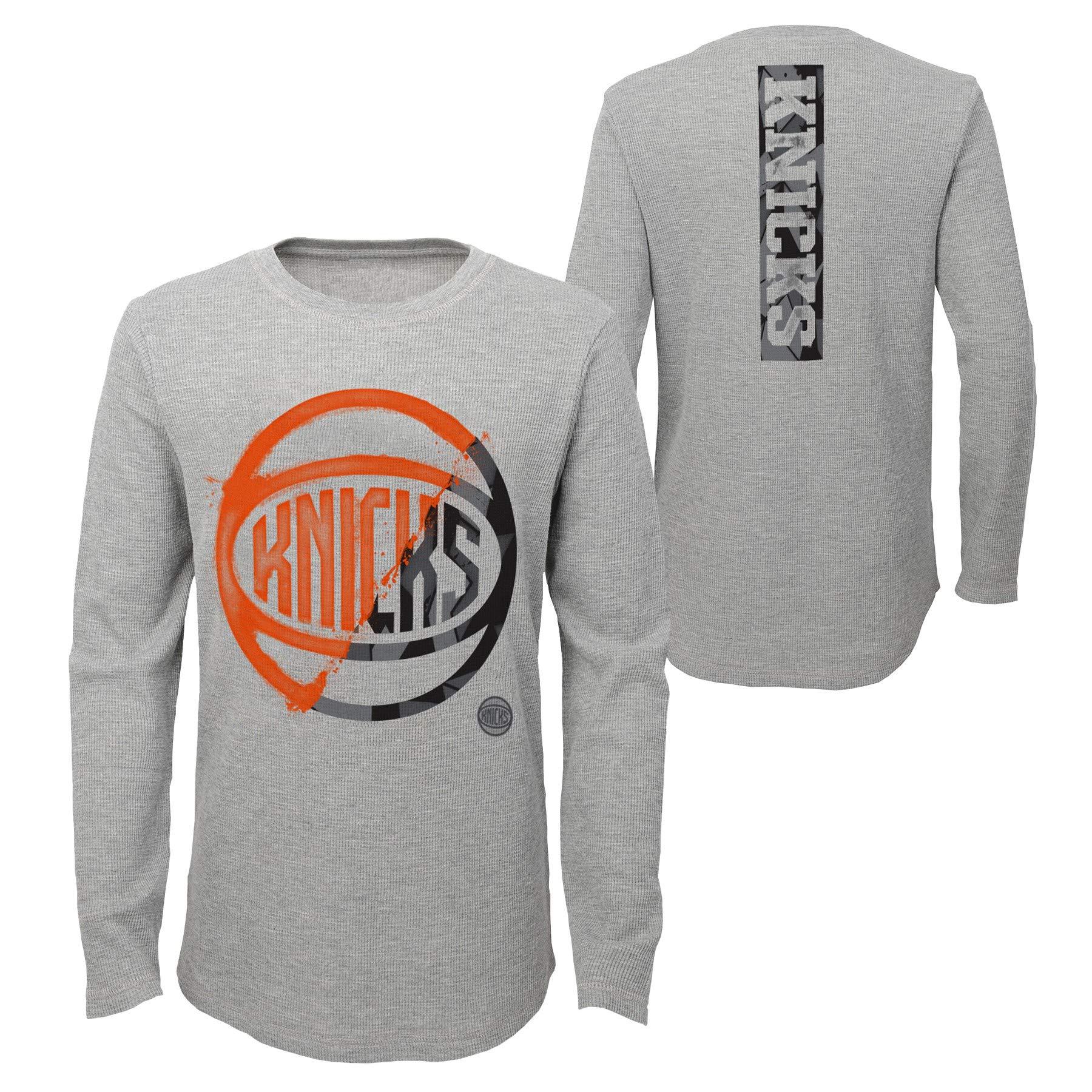 NBA Youth Boys (8-20) Black Long Sleeve Waffle Knit Thermal Shirt - Warm Winter Layering Tee for Basketball Fans & Casual Wear