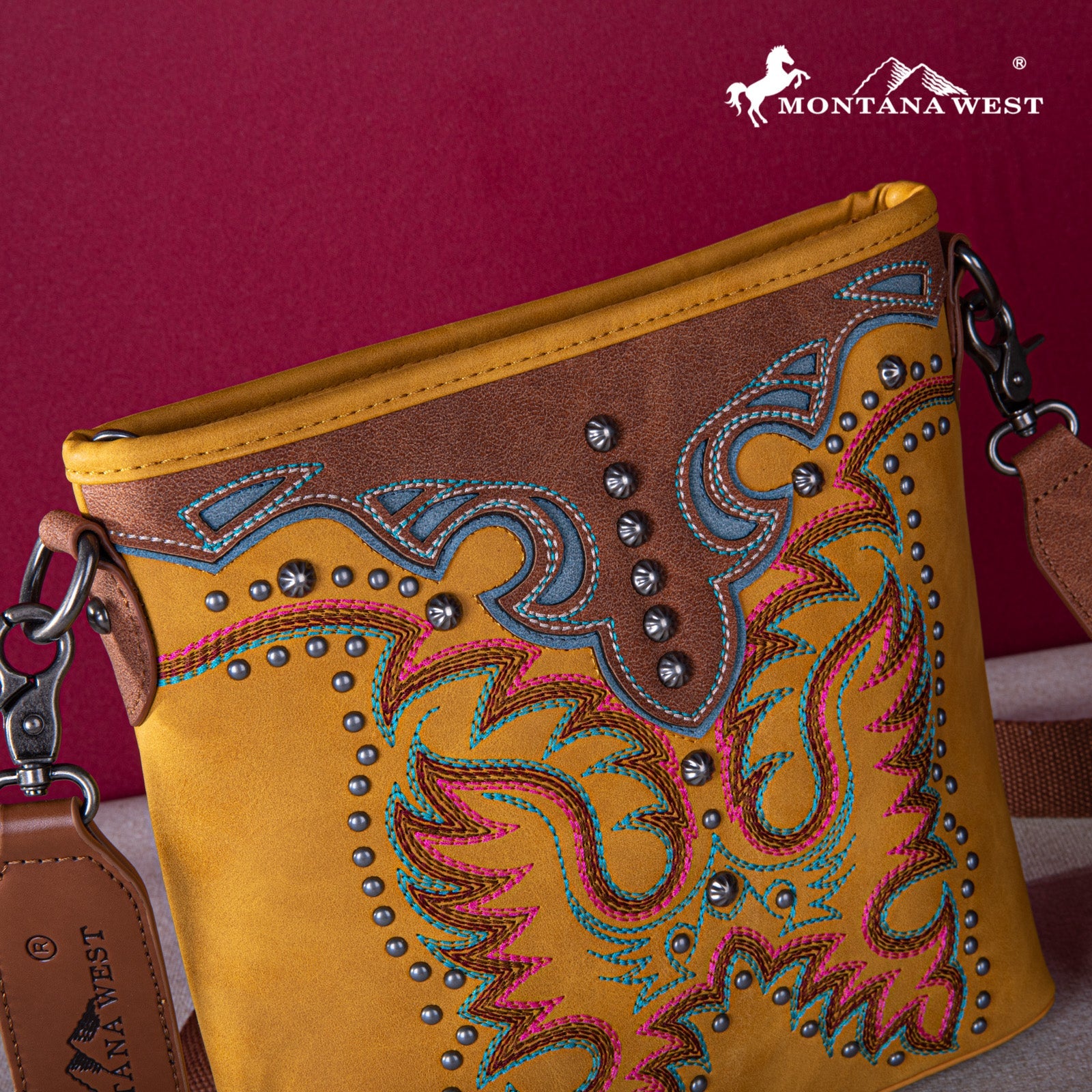 Montana West Embroidered Concealed Carry Crossbody Bag for Women - Stylish & Secure Handbag with Hidden Gun Pocket - Perfect for Everyday Use, Travel & Outdoor Activities