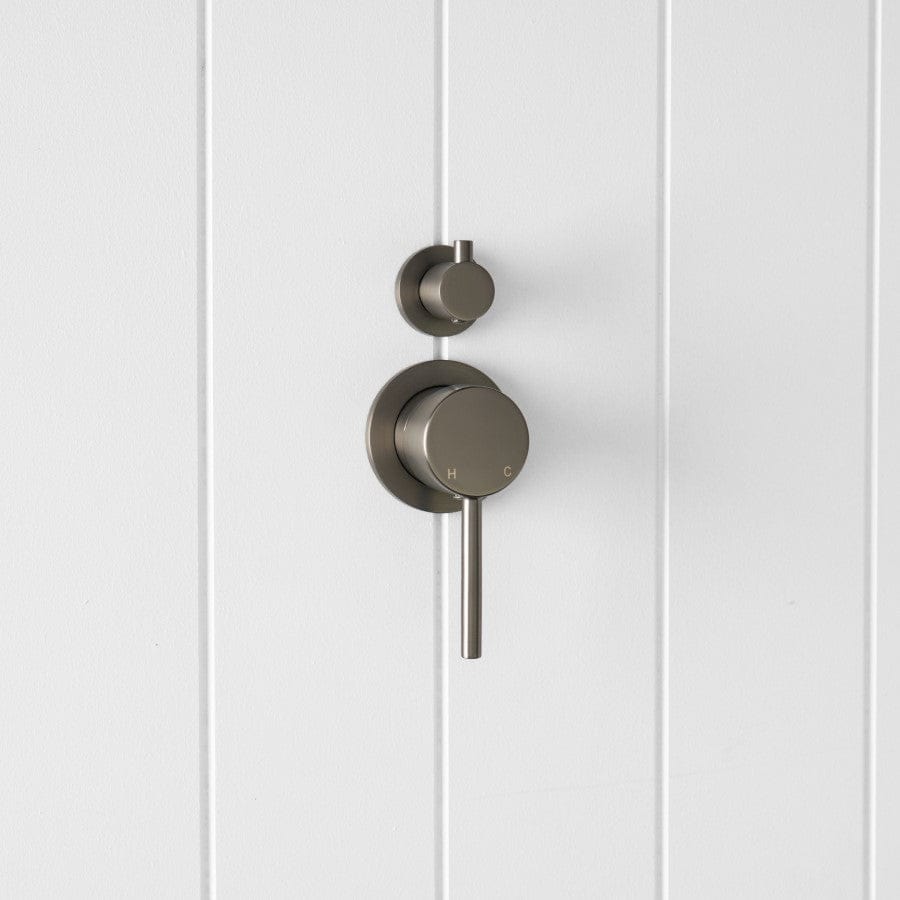 Premium Shower Diverter and Mixer Valve in Gunmetal Finish - Perfect for Bathroom Renovation and Modern Home Upgrade