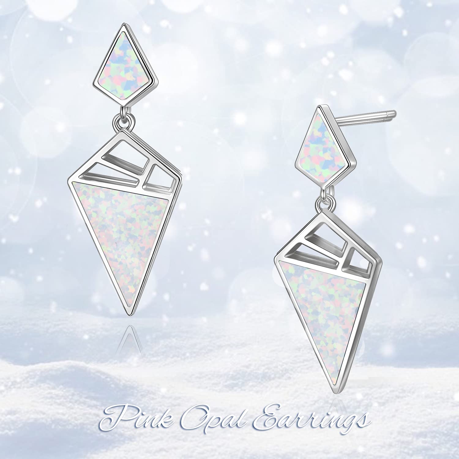 YFN Opal Earrings Sterling Silver Stud Drop Dangle Earrings for Women - Elegant Jewelry Gift for Birthday, Anniversary & Special Occasions - Perfect for Parties, Weddings & Everyday Wear