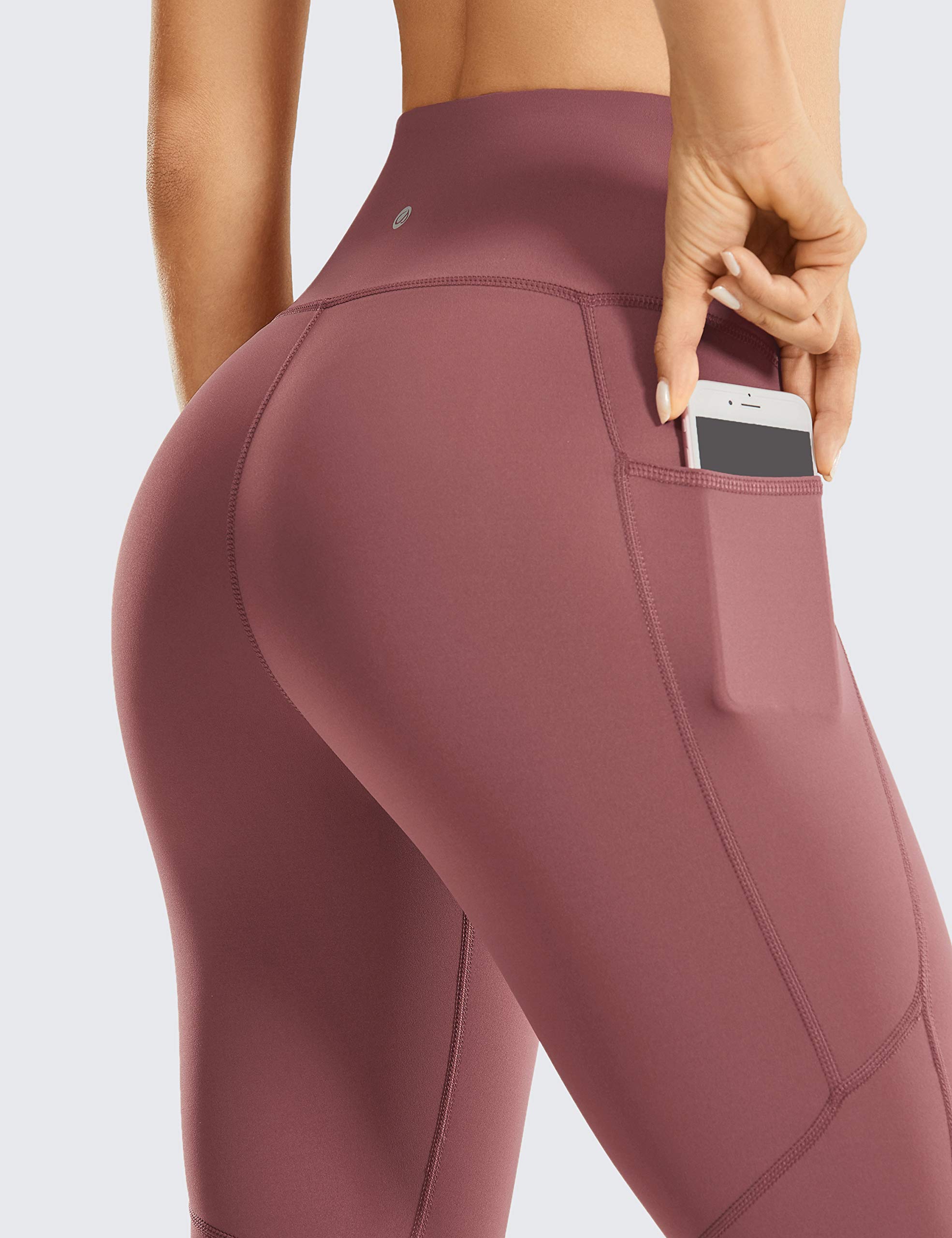 CRZ YOGA Women's High Waisted Workout Capris Leggings 23'' - Tummy Control Gym Yoga Pants with 2 Pockets for Running, Training & Lounge Wear