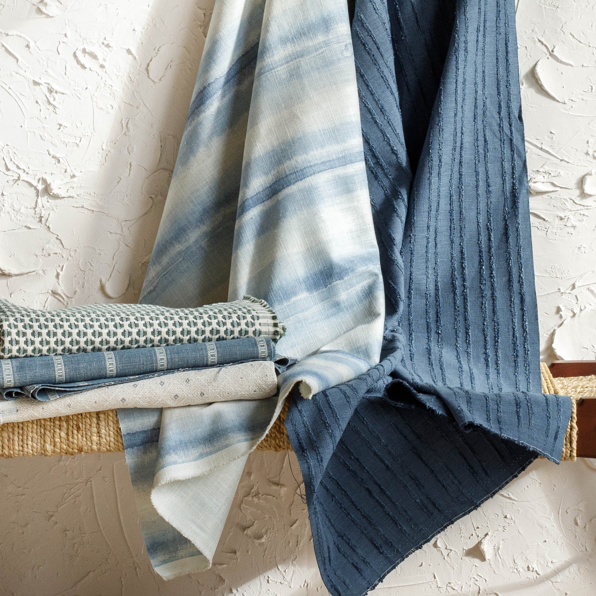 Brunswick Stripe Fabric - Premium Chambray Cotton Material for Clothing & Home Decor | Perfect for Shirts, Dresses, Curtains & DIY Sewing Projects