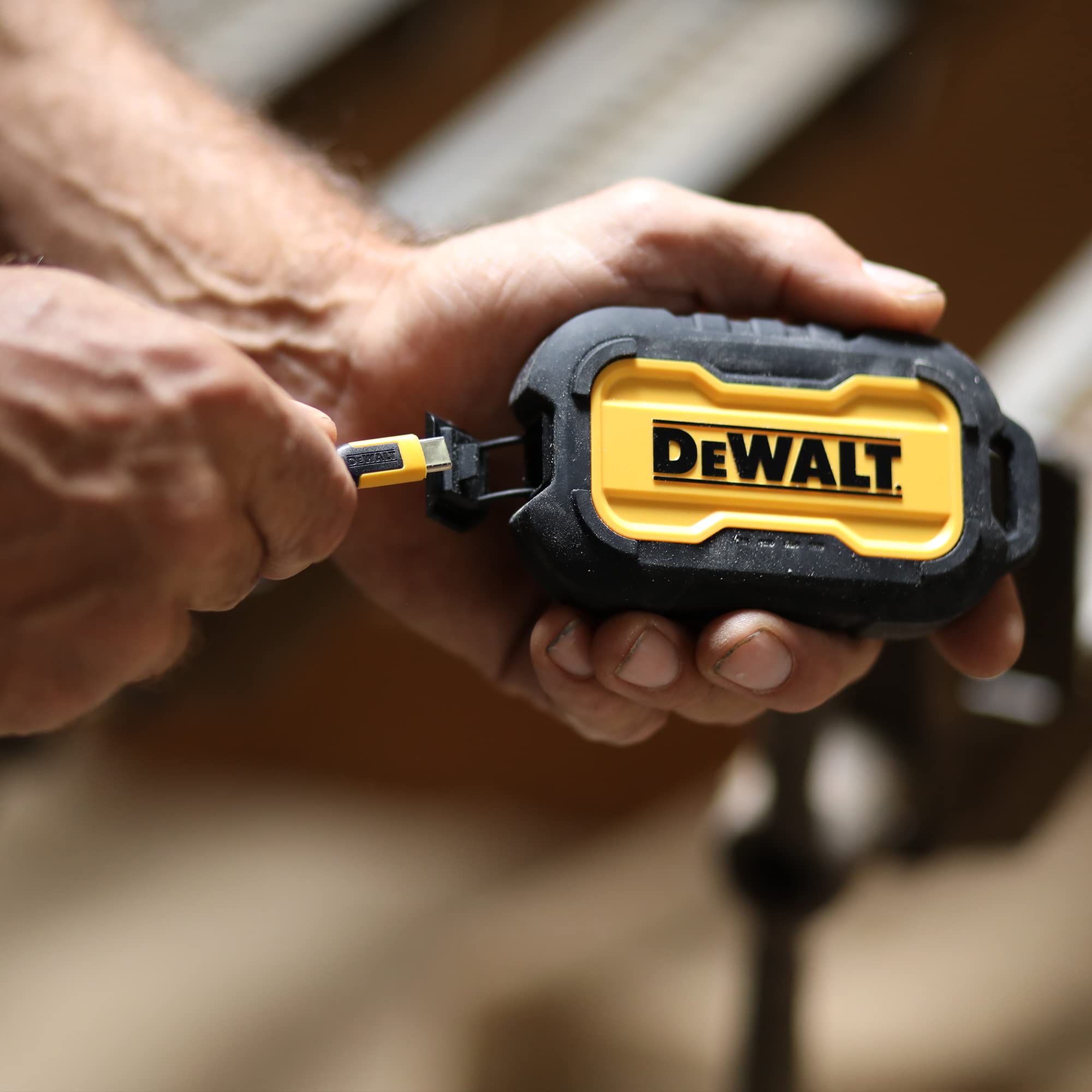 DEWALT 10,000mAh Portable Charger Power Bank with USB-C - Fast Charging for iPhone 16/16 Plus/16 Pro/16 Pro Max, iPhone 15 Series, iPhone 14/13, Samsung Galaxy - Perfect for Travel, Camping & Emergency Power Backup