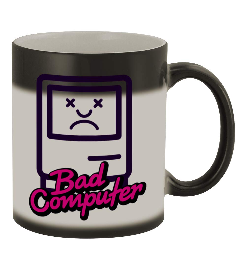 Funny Humor Ceramic 11oz Color Changing Coffee Mug - Middle of the Road Bad Computer Design #365 - Perfect for Office Gifts, Coffee Lovers & Tech Humor Fans