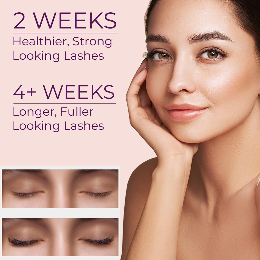 GlamLash Eyelash Growth Serum - Rapid Lash Conditioner with Keratin Peptides & Amino Acids for Longer, Thicker Lashes | Natural Eyelash Enhancer | Made in USA (3ml) | Perfect for Daily Use & Special Occasions