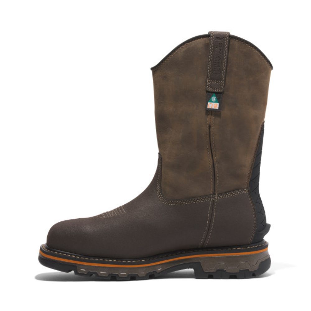 Timberland PRO® True Grit Men's Waterproof Composite Toe Pull-On Work Boots - Slip Resistant Safety Shoes for Construction & Outdoor Work (Brown, Model TB0A5U6Y214)