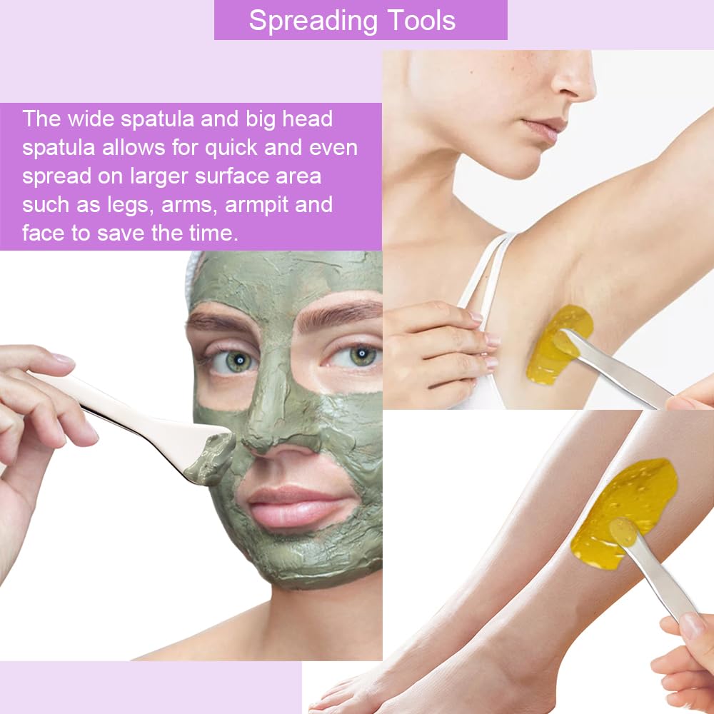 Osinee 4-Piece Makeup Spatula Set - Mini Cosmetic Spatula for Foundation, Wax, Lotion & Skincare - Essential Beauty Tools for Estheticians & DIY Facial Care at Home